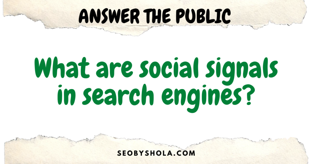 What are social signals in search engines